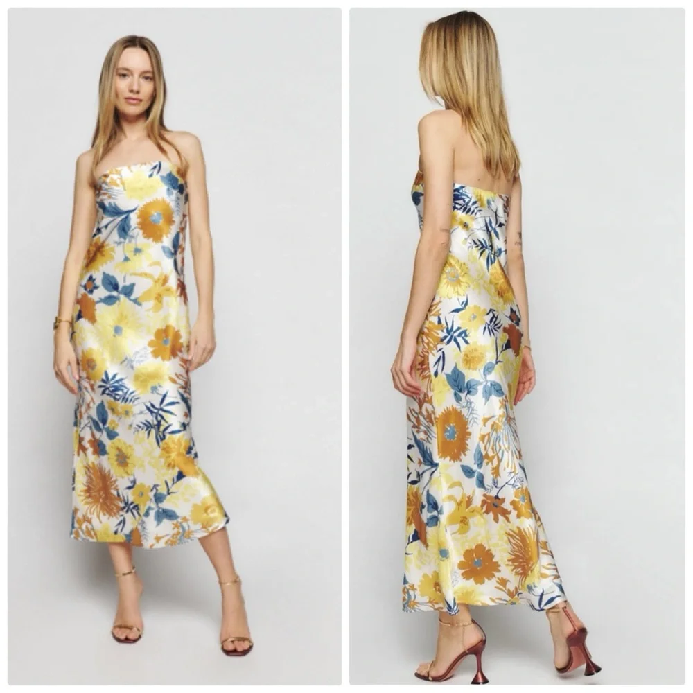Reformation Joana silk dress in Livia - medium nwt - Picture 1 of 4